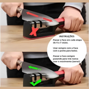 Afiador Amolador de Facas em Aço Inox com 3 Afiadores Base Emborrachada Linha Profissional