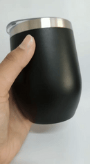 Cuia Térmica Inox 350ml com Tampa Vedada – Parede Dupla, Conserva Bebidas Geladas ou Quentes