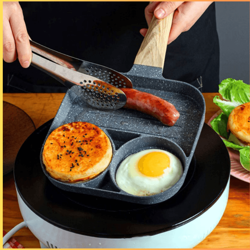 Frigideira Antiaderente Dividida – Prepare Múltiplas Refeições de Uma Só Vez